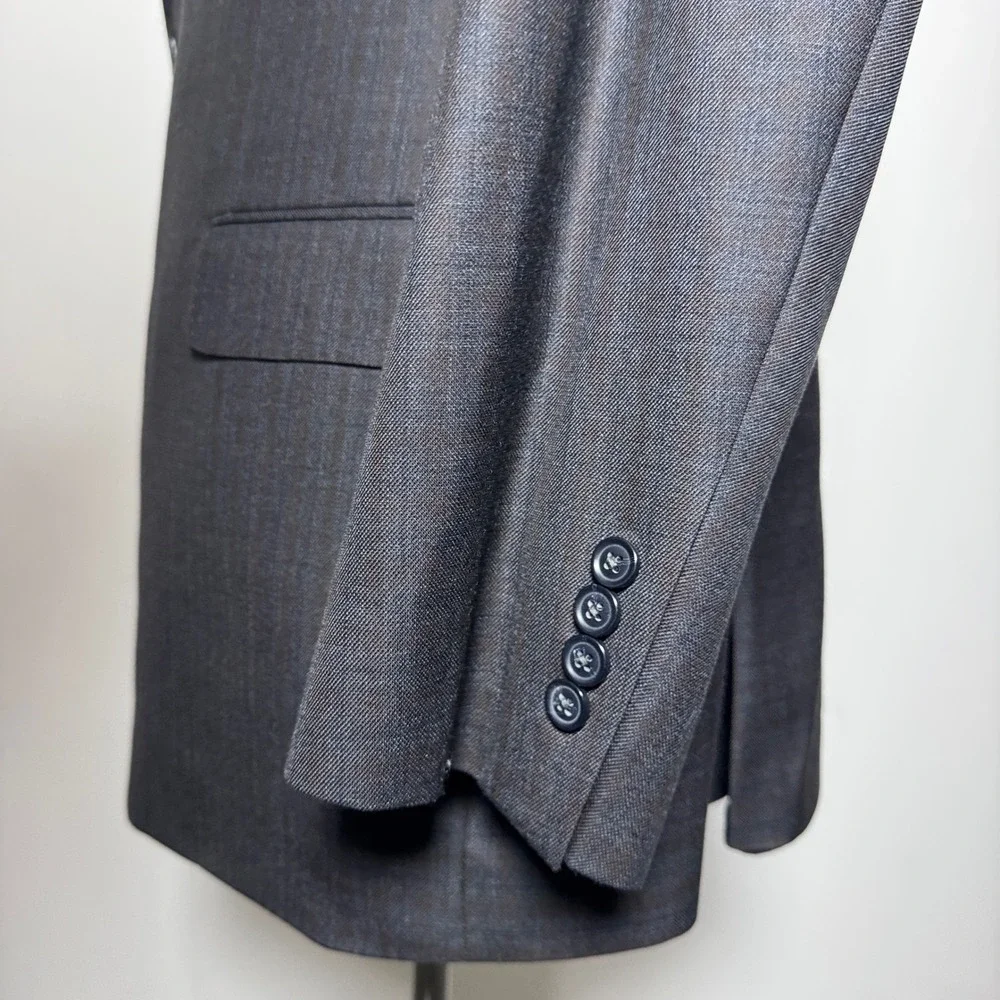 Jos. A. Bank Joseph Sport Coat Mens 52L Brown Charcoal‎ Plaid Silk Wool Blend